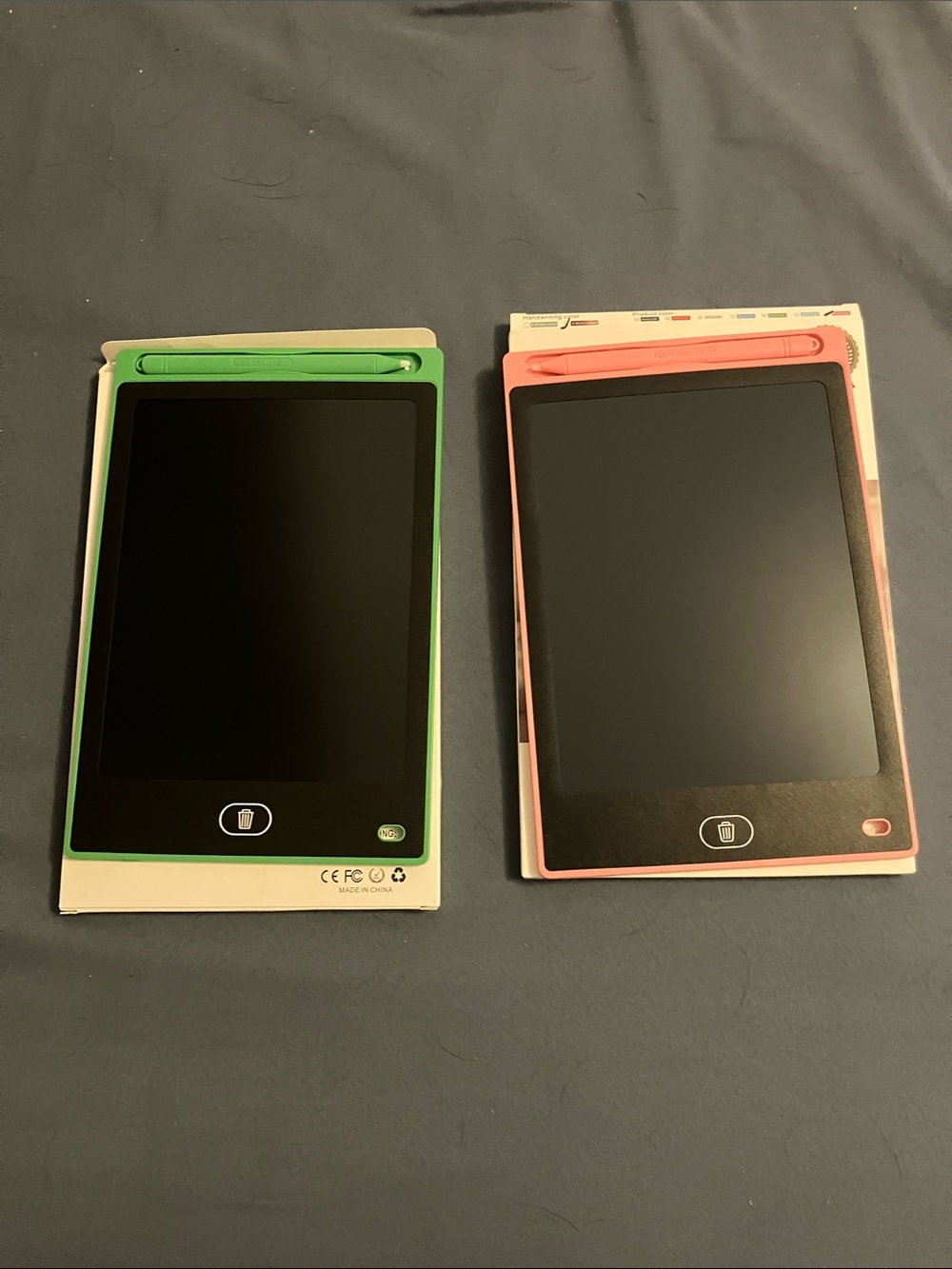 Green and Pink LCD Writing Tablets with Stylus - Set of 2